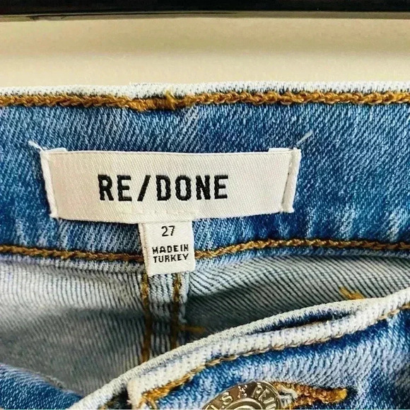 RE/DONE 90s high rise ankle crop distressed‎ jeans US27 button fly - Picture 1 of 9